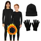 Roupa Termica Infantil Kit Blusa e Calça Frio Segunda Pele Forrado+ Gorro Touca + Luva Menino Menin