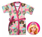 Roupao Aveludado Infantil Quimono Estampado Barbie P Lepper