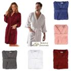 Roupão Banho Adulto Feminino ou Masculino em Microfibra Toque Macio Manga Curta - Tamanho P, M, G e GG Plus Size - Atlântica