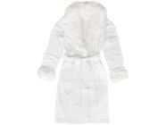 Roupão de Inverno Infantil Atlântica Kids Feminino de Microfibra Branco