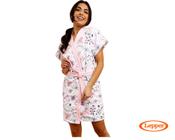 Roupão feminino aveludado modelo curto estampado-lepper