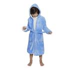 Roupão Infantil Sherpinha Confortável Azul Tamanho G - Loani