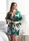 Roupão Robe Hobby Seda Cetim Tamanho XGG Plus Size Luxo Feminino Estampado