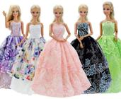 Roupas Barbie 5Pçs Feitas à Mão. Vestido Casamento Festas 11.5 polegadas. Aleatório - GIETIOS