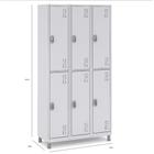 Roupeiro Aço 6 Portas 191x97x40Cm Academia Vestiário Tranca - W3