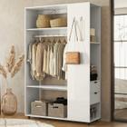 Roupeiro Arara Closet 120 cm 2 Gavetas 14056 Off White Cristal Dmad