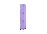 Roupeiro de Aco 1 Vao 3 Portas com Fechadura Pandin Lilas 1.90 M