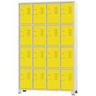 Roupeiro de Aço 16 Portas Cinza com Amarelo 1,96 X 1,23 X 0,36 - ULTRA Móveis