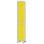 Roupeiro de Aço 2 Portas Grandes Cinza com Amarelo 1,96 X 0,93 X 0,36 - ULTRA Móveis