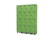 Roupeiro de Aco 4 Vaos 16 Portas com Pitao Pandin Verde Miro 1.90 M