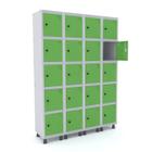 Roupeiro de aço 4m 20 portas pitão pandin - cinza/verde