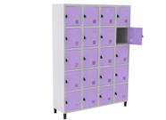 Roupeiro De Aço Guarda-Volume Locker 20 Portas Montável Lilas - MARZO VITORINO