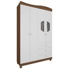 Roupeiro Infantil Permobili Riso 4 Portas 100% MDF com Pés - Savana/Branco