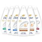 Sabonete líquido Dove Variety, pacote com 6 unidades, Hydrate Gentle Pamper, 450 ml