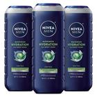 Sabonete líquido Nivea Men Maximum Hydration com Aloe Vera 500mL, pacote com 3