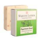 Sabonete Majestic Lather Peppermint esfoliante 150ml para homens e mulheres