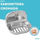 Saboneteira de parede com ventosa cromada Daivak
