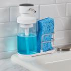 Saboneteira Dispenser Liquida Transparente Recarregável e Porta Esponja Cozinha Pia Banheiro Branco KitchenAid