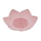 Saboneteira flor de lotus silicone rosa