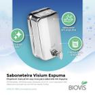 Saboneteira Visium de Espuma em Aço Inox Escovado - Biovis