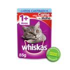 Sache Whiskas 1+ Adulto Gatos Castrados Carne 85g Kit 20 Und
