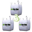 Saco Big Bag 3 Unidades Reforçado 1000 kg 1m³ 90x90x120 cm Ensacar Reciclagem Latinhas Jardinagem