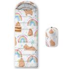 Saco de dormir QOOMO Cute Capybara Rainbow Clouds 0C 31x230cm