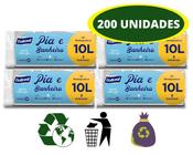 Saco de Lixo 10 Litros Perfumado Branco Kit 200 unidades