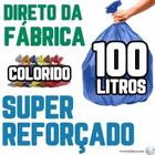 Saco De Lixo 100 Litros 100 Un Colorido Super Reforçado