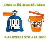 Saco De Lixo 100 Litros 100 Un Preto Super Reforçado