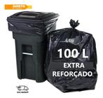 Saco De Lixo 100l C/100 Un Preto Extra Reforçado - Direto da Fábrica