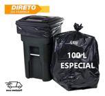 Saco De Lixo 100l Litros C/100 Un Preto Resitente 0,06 - AOMEGA
