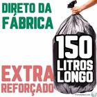 Saco De Lixo 150 Litros Longo 100 Un Preto Extra Reforçado