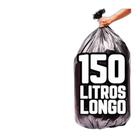 Saco De Lixo 150 Litros Longo 100 Un Preto Extra Reforçado