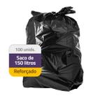 Saco De Lixo 150 Litros Reforçado 100 Unidades Micra 0,08