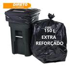 Saco De Lixo 150l C/50 Un Preto Extra Reforçado Forte - Direto da Fábrica
