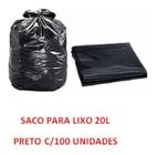 Saco De Lixo 20 Litros C/100 Unidades ( Preto ) Reforçado