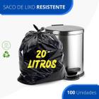 Saco De Lixo 20 Litros Preto Resistente - 100 Unidades