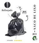 Saco De Lixo 20 Litros Reforçado Preto - 50 Unidades