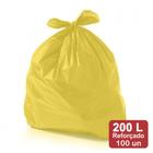Saco de lixo 200 litros amarelo c/100 unidades reforçado - Ecoville