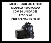 Saco de Lixo 200 Litros com 30 Unidades - Um Clique Vendas