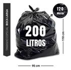 Saco De Lixo 200 Litros Preto Grosso Pct 4 Kg Uso Pesado Ultra Reforçado