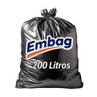 Saco De Lixo 200 Litros Reforçado Preto 100 Unidades Embag