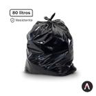 Saco De Lixo 80L 100 UN Plástico Preto Reforçado/Resistente