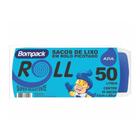 Saco de Lixo em Rolo Picotado 50 Litros Bompack Azul com 40 Unidades