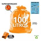 SACO DE LIXO ESPECIAL 100L 75X85CM BAY PLASTIC - Laranja C/ 100un - BayPlastic