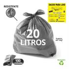 SACO DE LIXO ESPECIAL 20L 39X45CM BAY PLASTIC - Cinza C/ 200un - BayPlastic