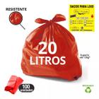 SACO DE LIXO ESPECIAL 20L 39X45CM BAY PLASTIC - Vermelho C/ 200un - BayPlastic