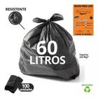 SACO DE LIXO ESPECIAL 60L 45X55CM BAY PLASTIC - Preto C/ 100un - BayPlastic