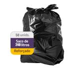 Saco de Lixo Plástico 240 litros Preto c/ 50 unidades